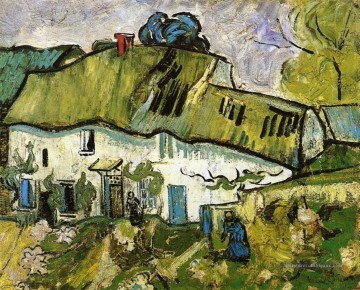 Ferme avec deux personnages Vincent van Gogh Peinture à l'huile
